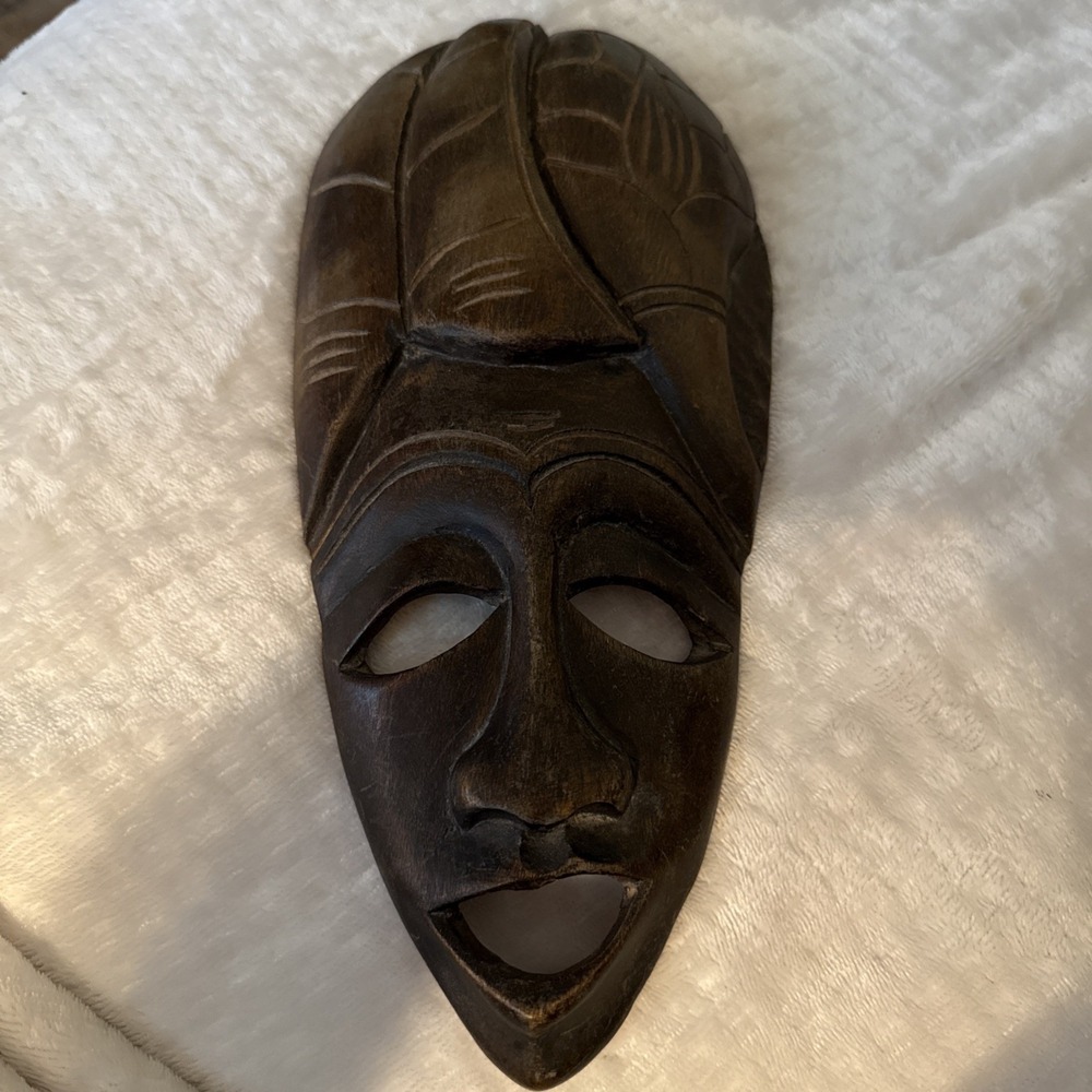 Vintage  Folk Art Carved Wood MASK Indigenous Tribal Art
